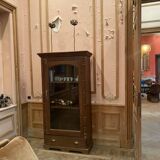 Colonial style teak display cabinet
