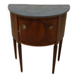 Antique half moon console-chest made by fils d'alfred wimphen in marquetry 2 drawers