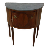 Antique half moon console-chest made by fils d'alfred wimphen in marquetry 2 drawers