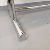 Vintage walnut and chrome metal desk from the 1970s.