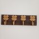 Vintage-style wall coat rack – 4 golden cast iron hooks – 40 cm