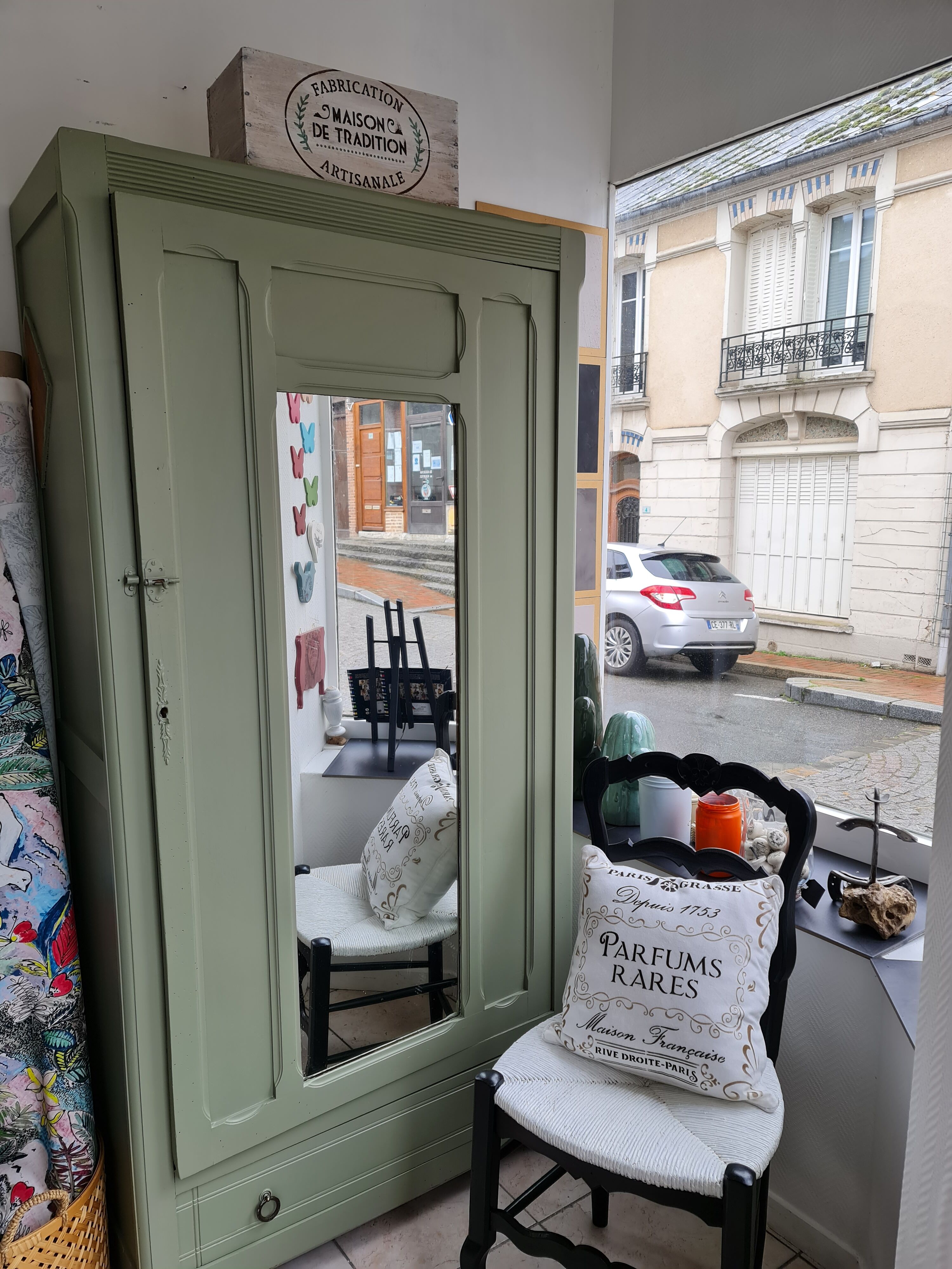 Grey green parisian wardrobe