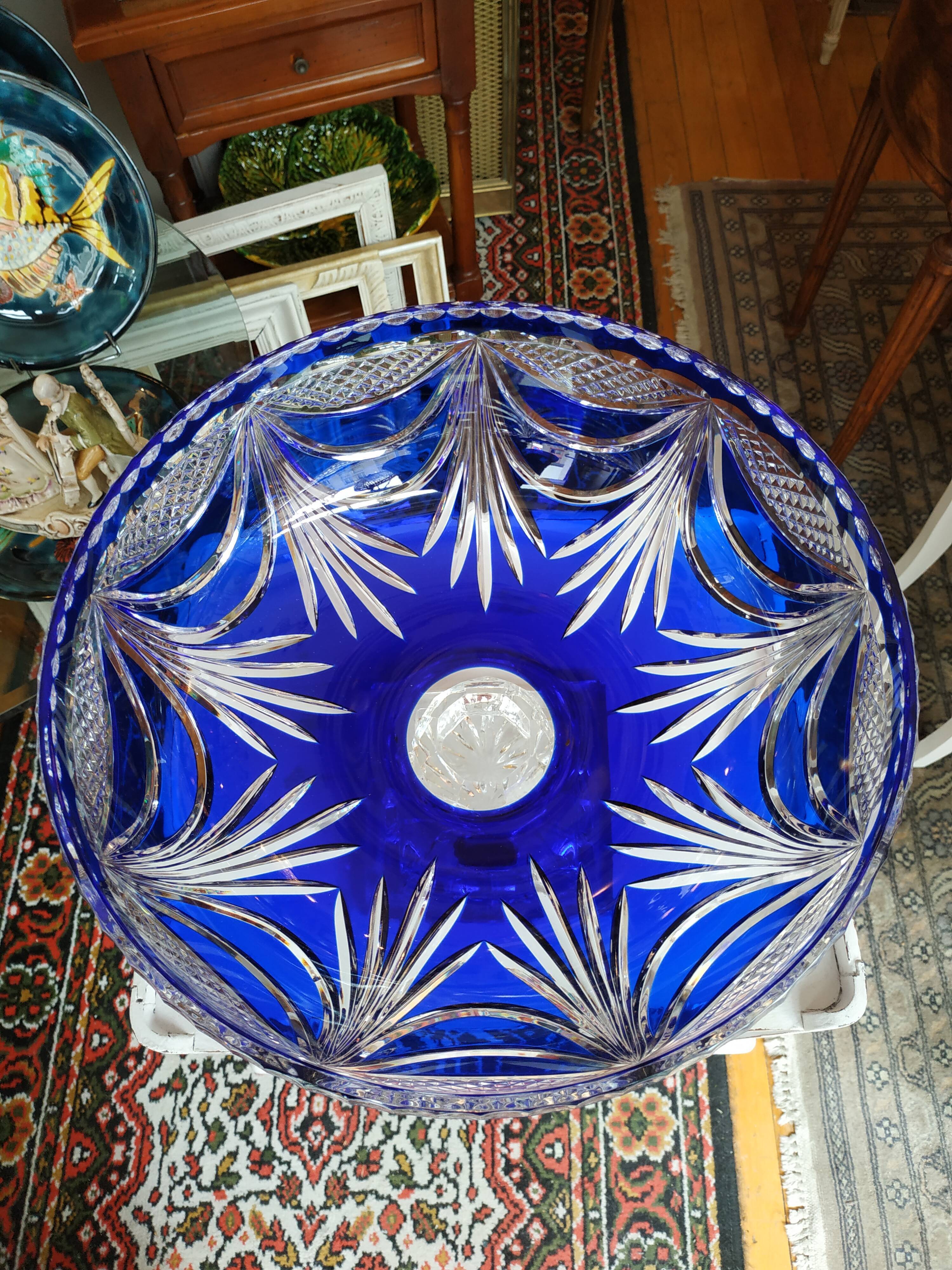 Blue Lorraine crystal cup