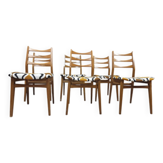 Set of 6 vintage Scandinavian chairs Bähre Mignon furniture 1960