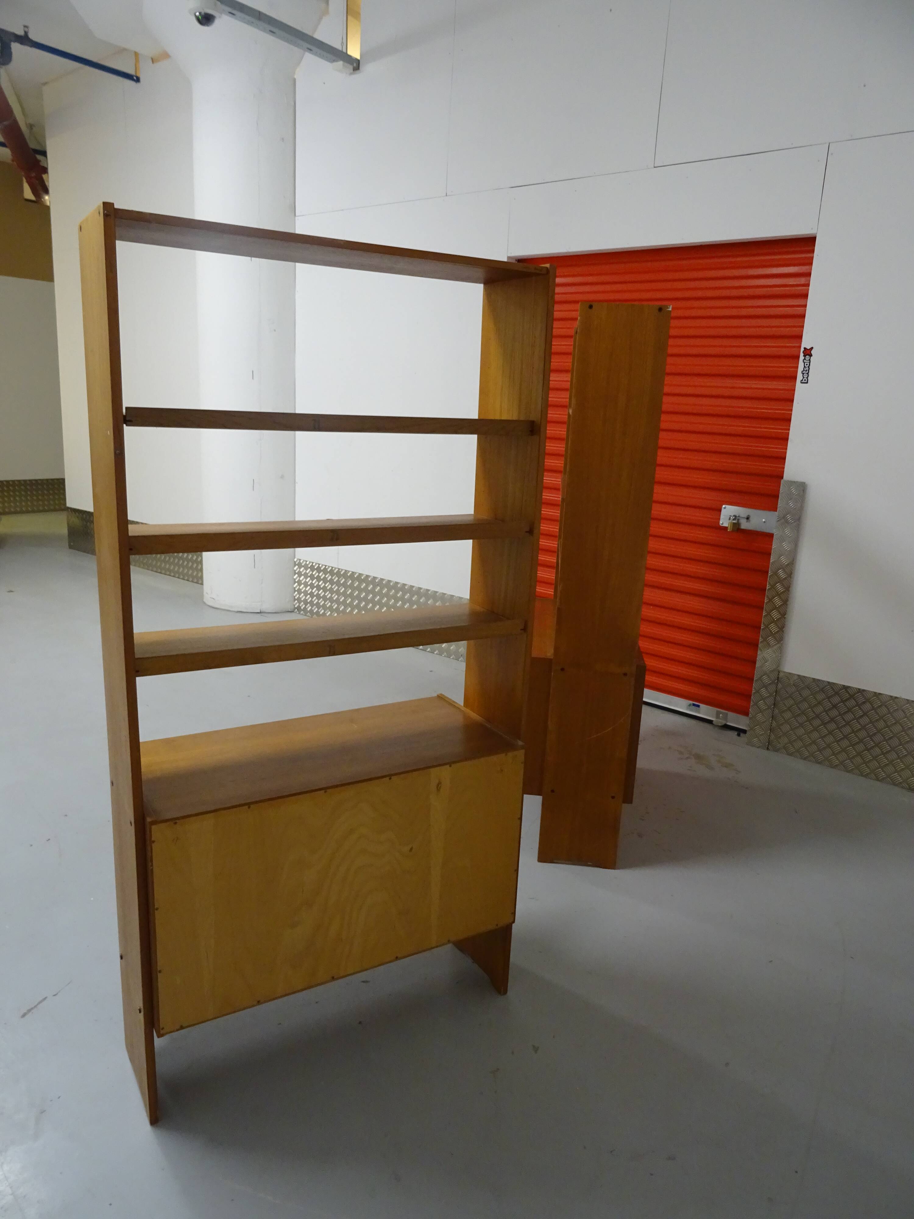 Pair of modernist Scandinavian libraries in teak, Sweden 1960