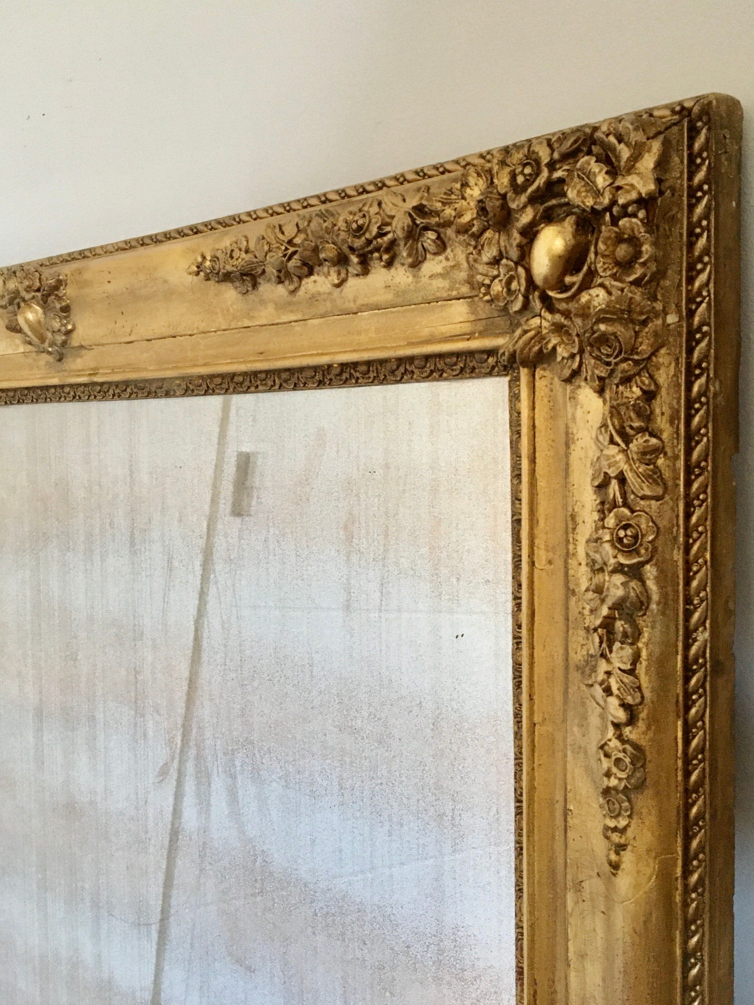 Miroir doré Restauration, Charles X 110x90
