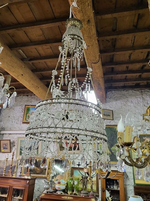 6-Light Funnel Pearl Tassel Chandelier