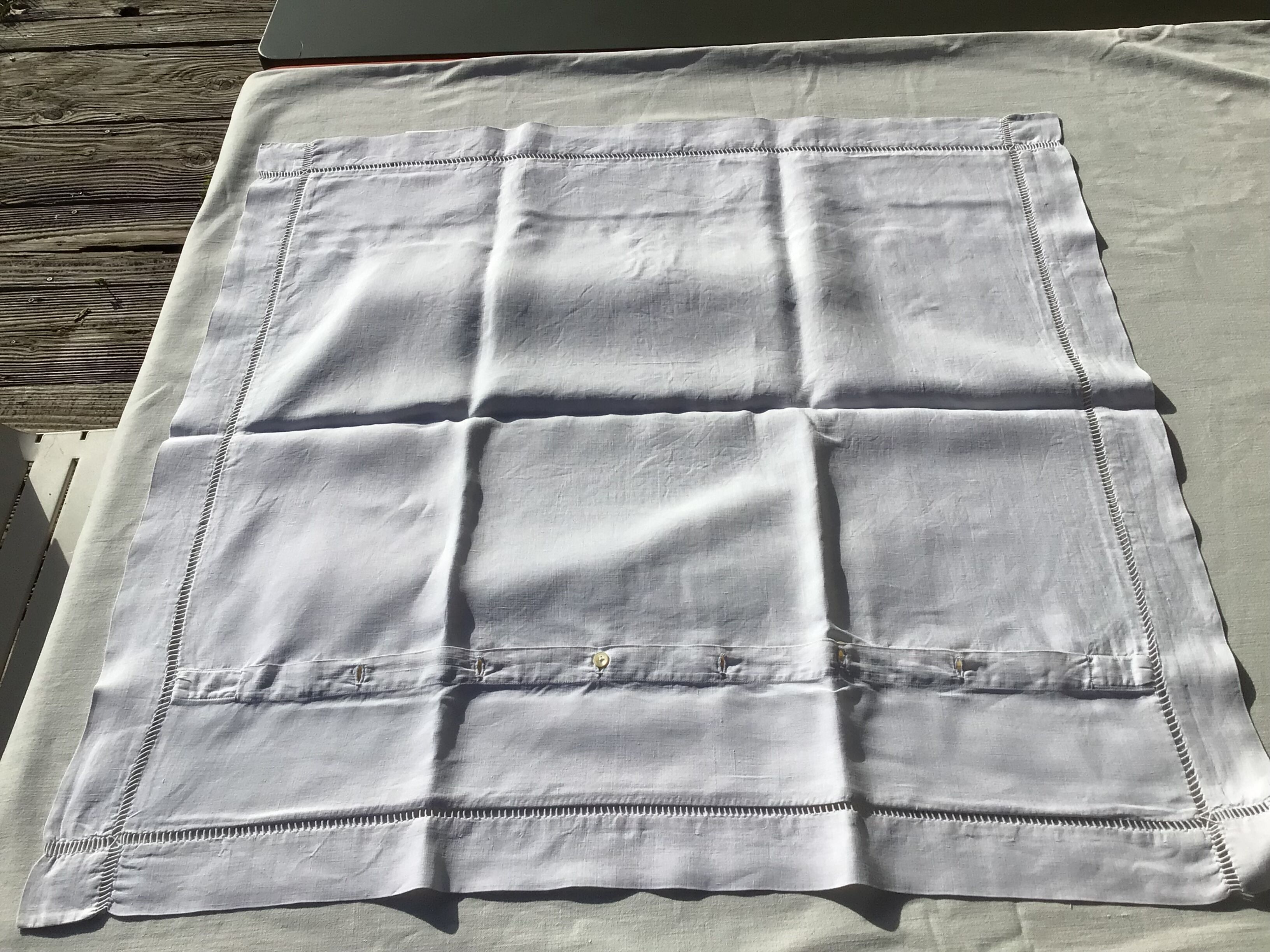 Pillowcase linen embroidered RR interlaced day scale