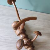 Coat holder hooks bar bistro curved wood