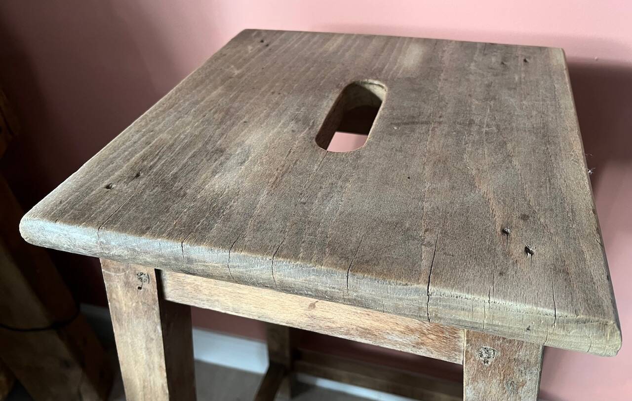 High wooden stool