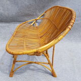 Vintage rattan sofa bench