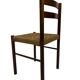 Vintage chair from the 70s minimalist design in wood and paper cord