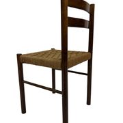 Vintage chair from the 70s minimalist design in wood and paper cord