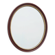 French Burgundy Lacquered Oval Mirror with Gilt Inner Edge, circa 1920