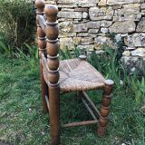 Brutalist straw chair