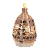 Large brown ceramic lamp signed, 1970s