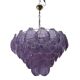 Large Retro Shell Glass Lavender Blue Chandelier