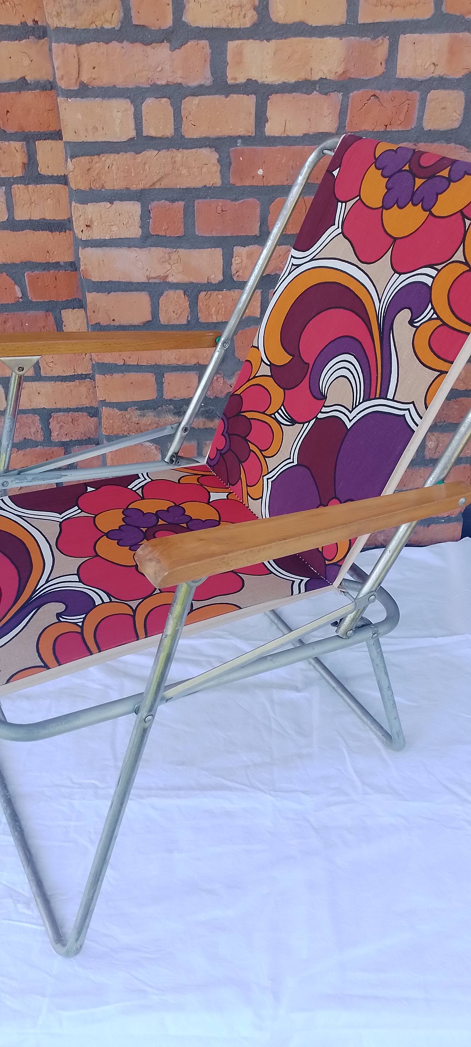 70's vintage fabric folding armchair