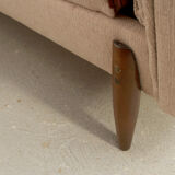 Scandinavian 3-seater sofa in beige, completely restored