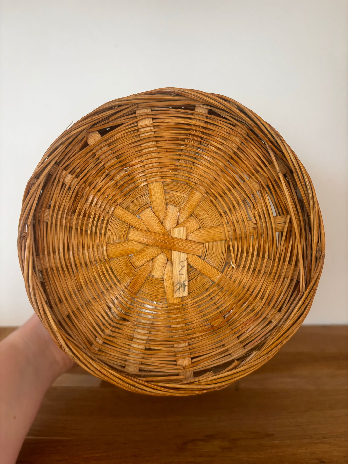Vintage wicker basket or paper bin