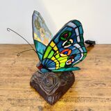 Tiffany Style Art Deco Stained Glass Butterfly Lamp – Colored Glass, H. 25 cm