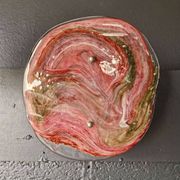 Murano glass wall sconce, pink veined, 1970s.