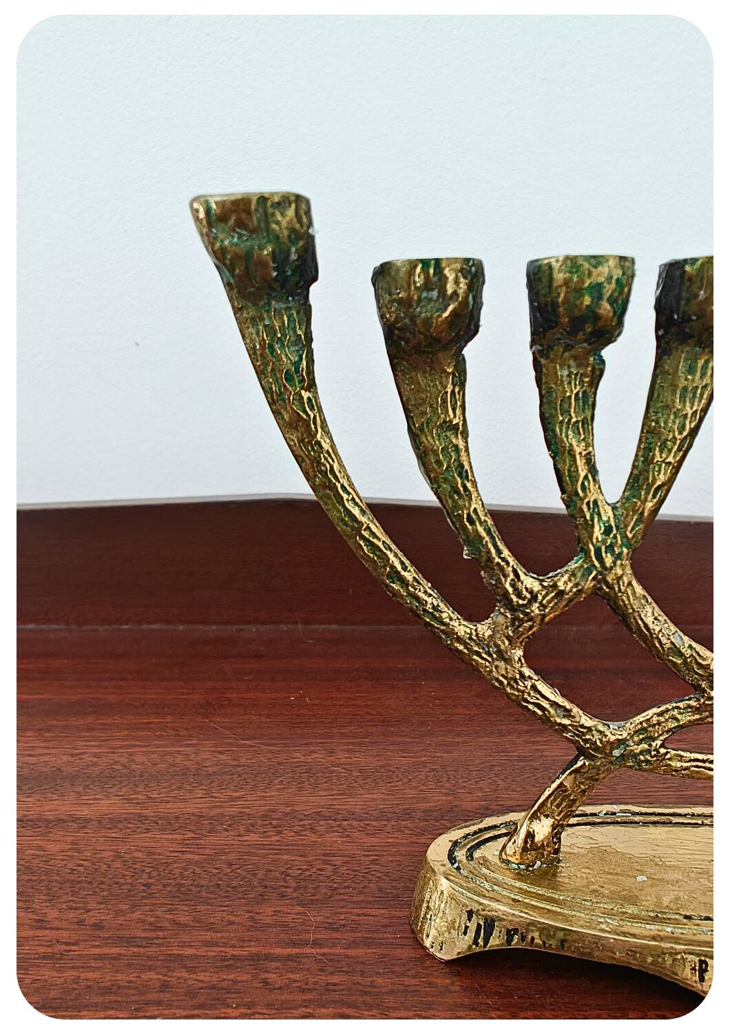 Vintage brass wainberg m8534 israel menora 9 candle holder
