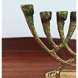 Bougeoir vintage en laiton wainberg m8534 israel menora 9