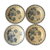 Four plates flat faience of Gien model begonia