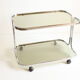 Chrome and smoked glass vintage bar cart trolley, 1970s.