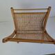 Vintage Mid-Century Wooden and Rattan Folding Magazine Rack, Czechoslovakia