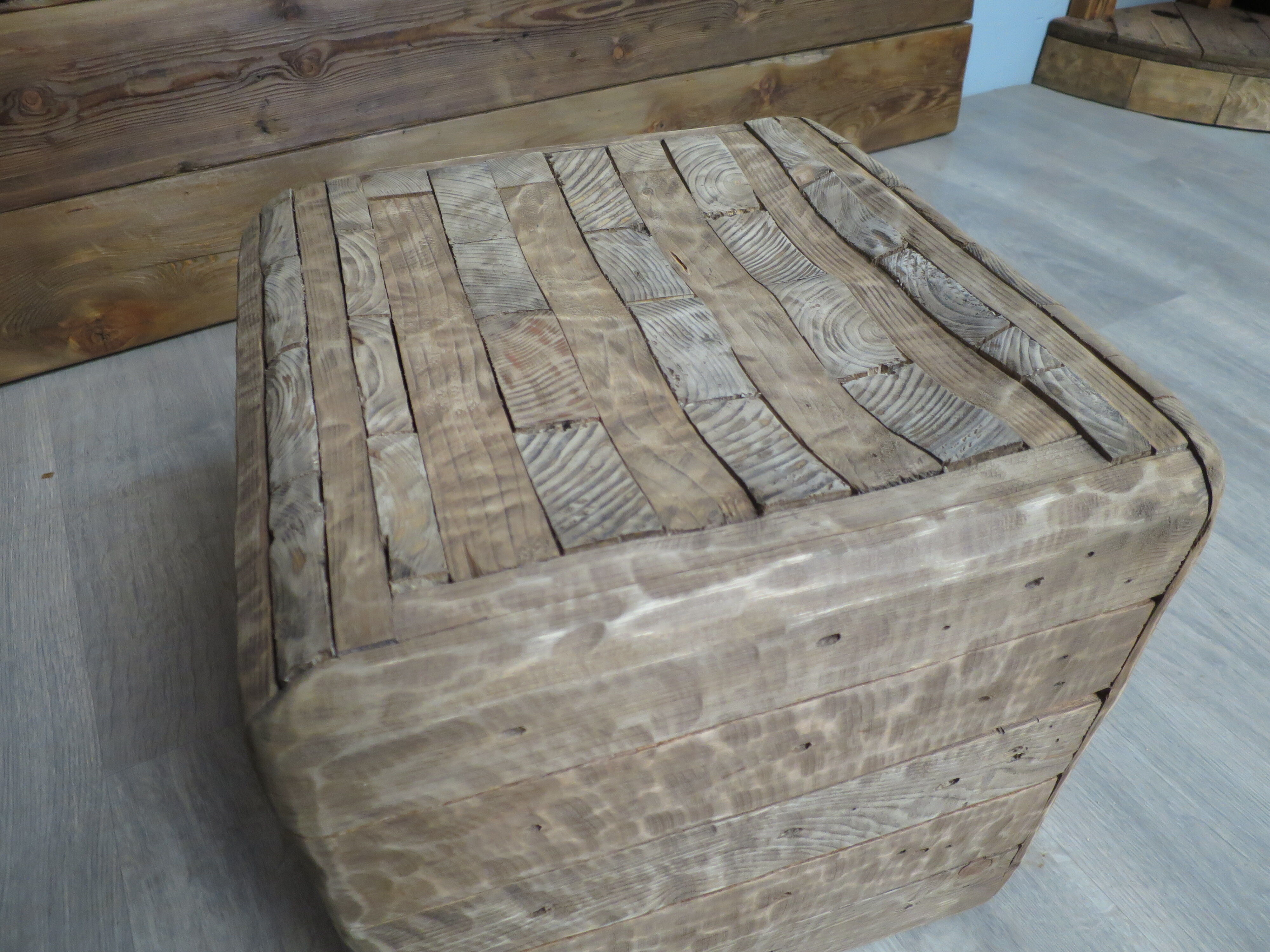Wooden pouf