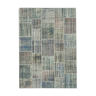 Tapis oriental surteint noué à la main 173 cm x 242 cm tapis patchwork gris