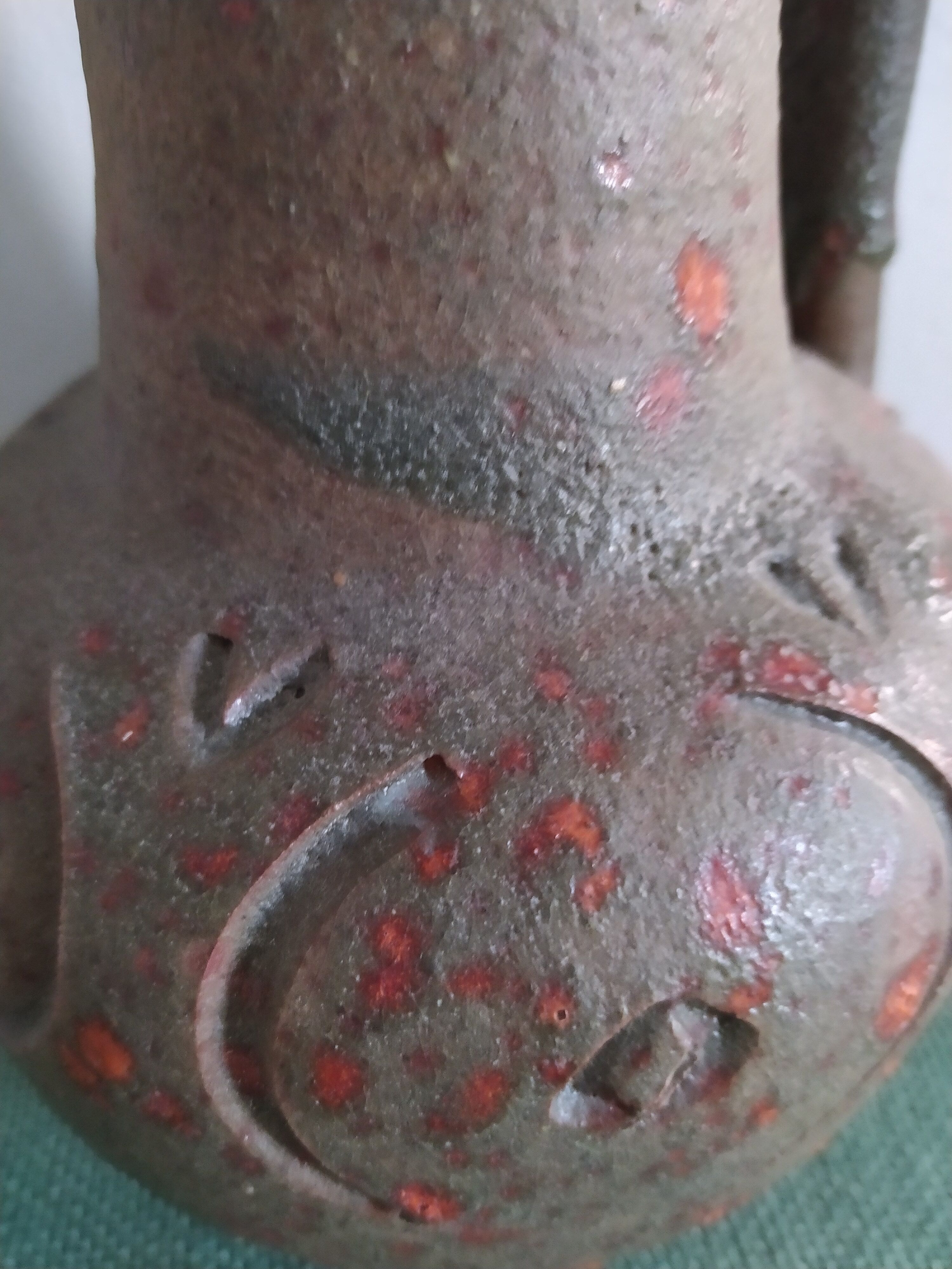 Brutalist pitcher vase in Campo Piannon orezza gres