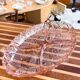 Vintage pink glass compartmentalized dish