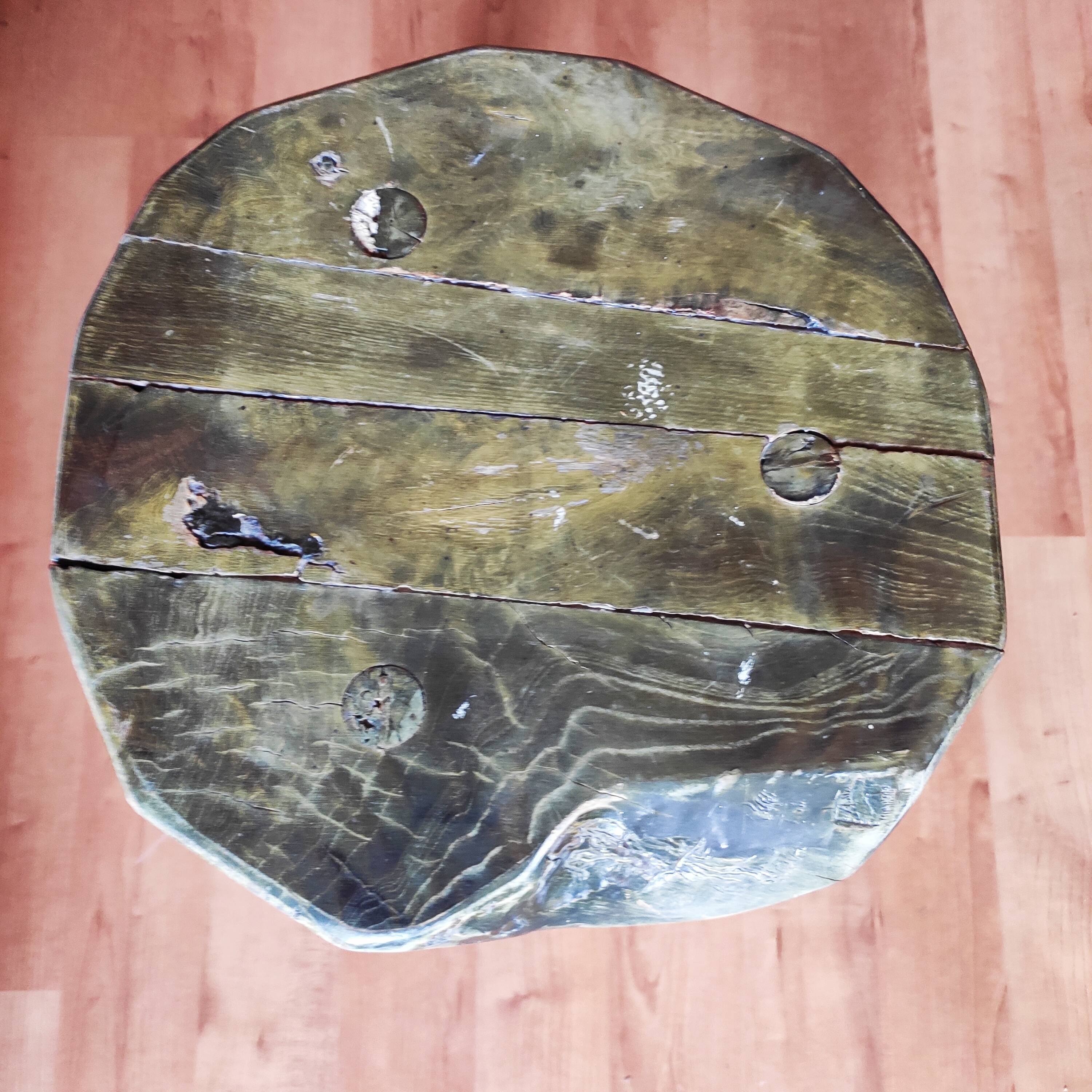 Tripod stool Brutalist Folk art