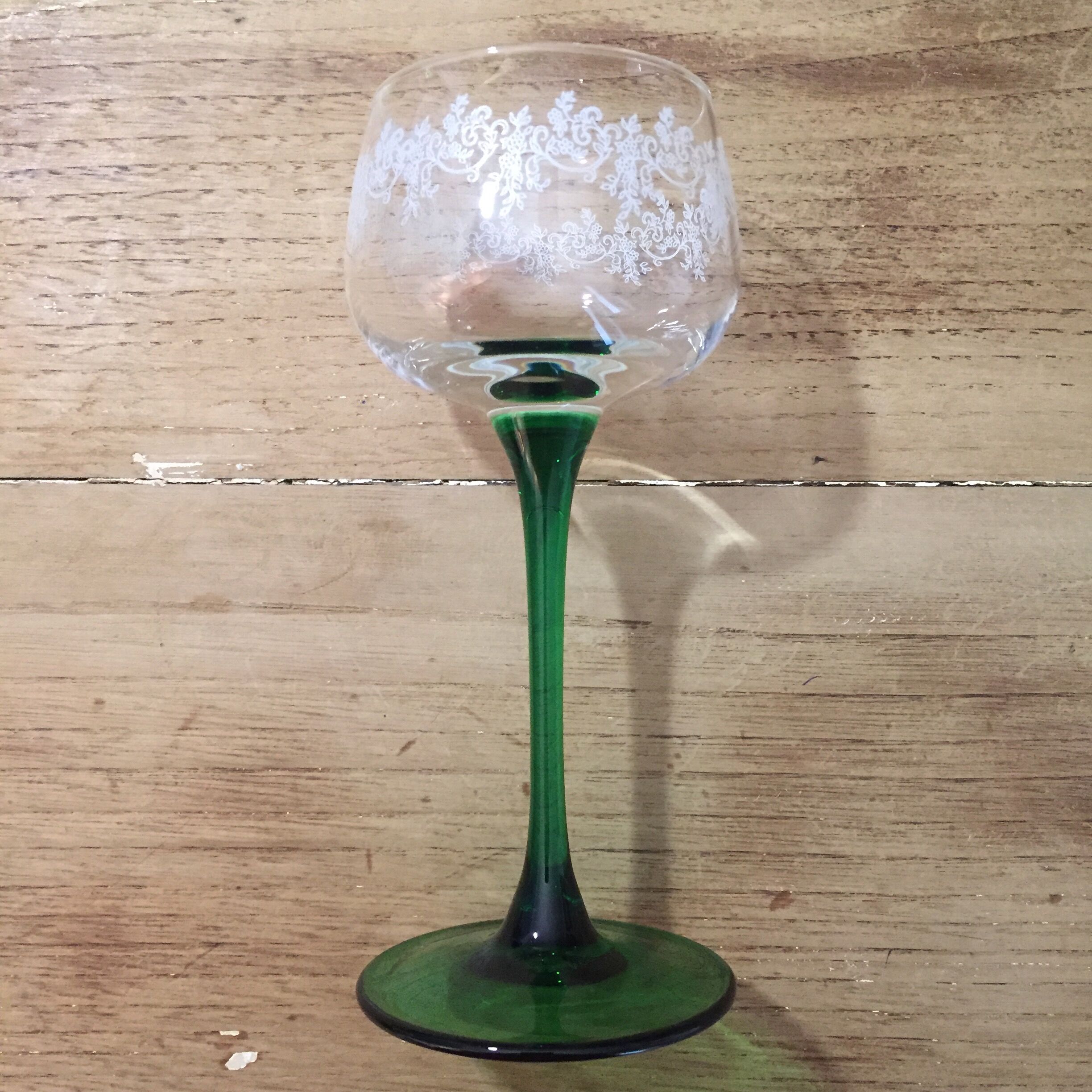 6 glasses engraved "alsace wine"