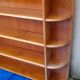 Scandinavian wall shelf in teak veneer L 229 cm