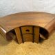 Mid-Century Modern Jual Havana Walnut Corner TV Stand Elegant Walnut Finish