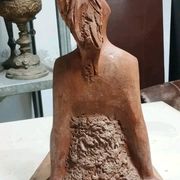 Terracotta sculpture of a female nude by Alberto Sparapani, signed.