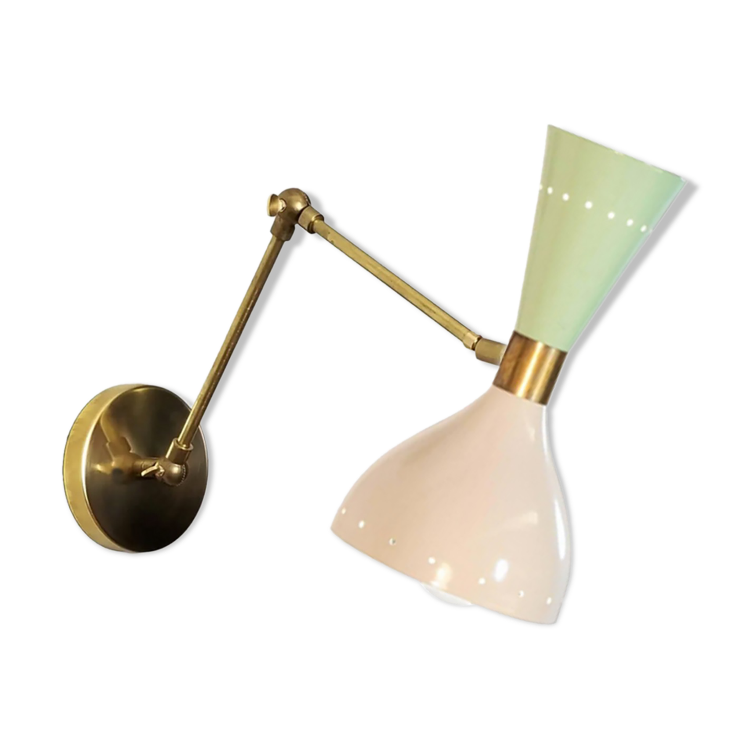 Wall lamp moonlight white & green sage articulable