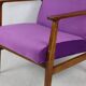 Vintage Violet Velvet Lounge Chair, 1970s