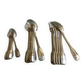 Couverts modernistes en métal argenté 6 + 6 + 6