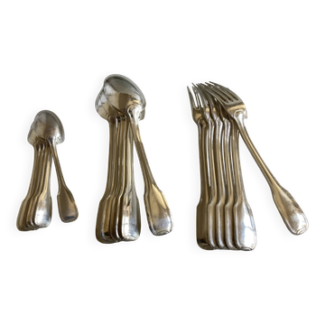 Modernist silver-plated cutlery 6 + 6 + 6