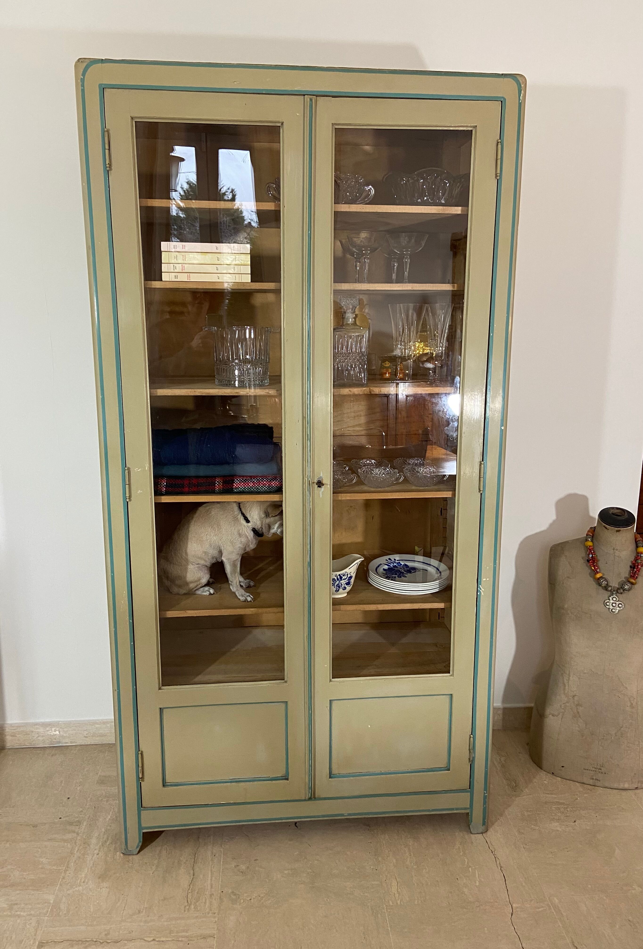 Glass-glazed Parisian wardrobe 1950