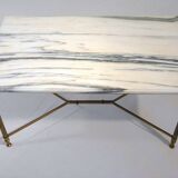 Coffee table marble and gold metal