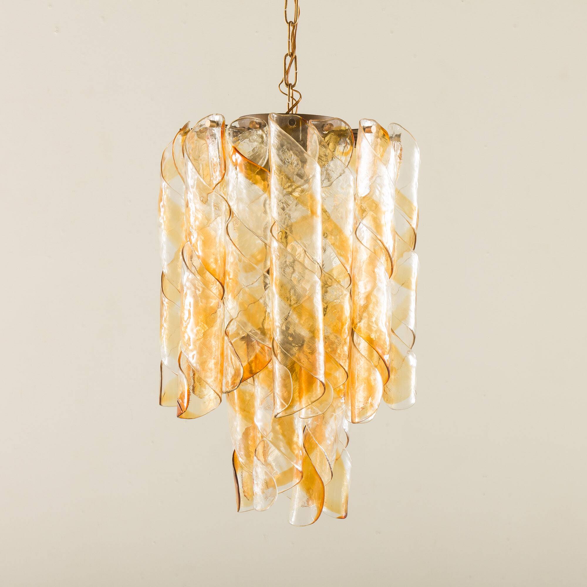 Mid century Murano 'Torciglione' Glass Chandelier by Mazzega, Italy 1970s