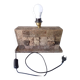 Rectangular living room lamp base in lava stone with relief decoration