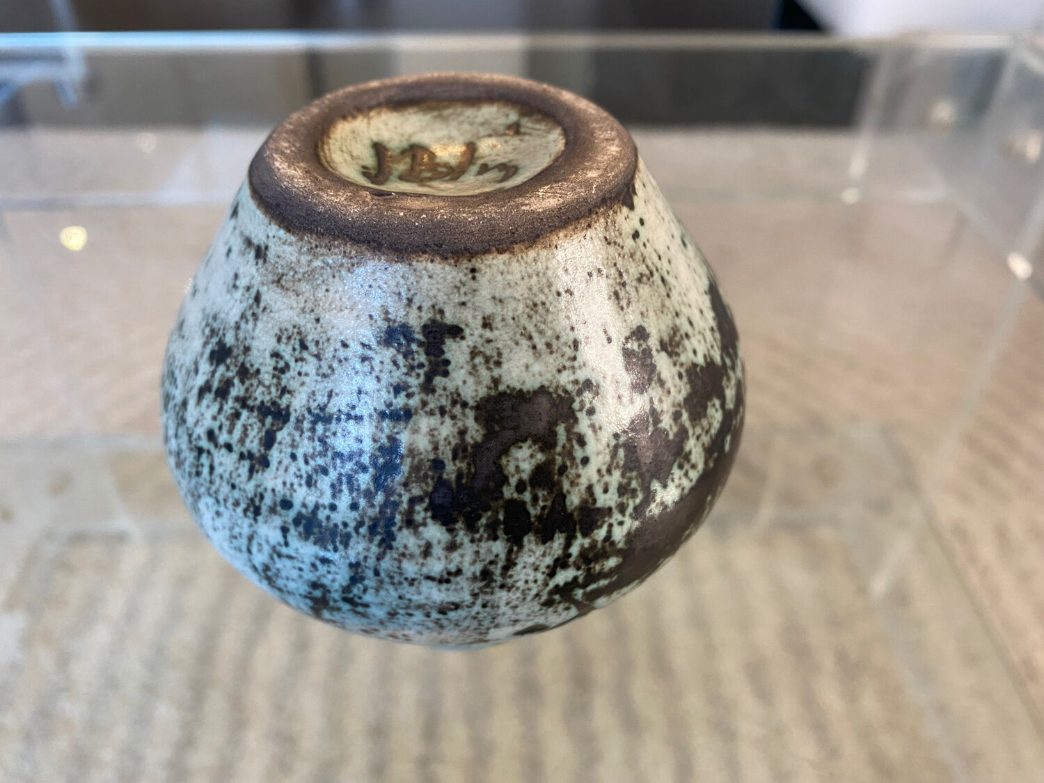 Vintage boule vase signed Jacques Blin