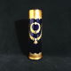 Vase Jugendstil en bleu cobalt avec guirlandes en email doré